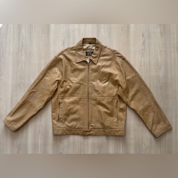 Vintage Camel Active Leather Jacket Sz 52 Or L *See Pics